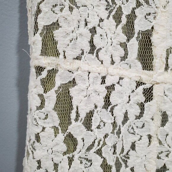 Sundance Women's Dress Mesh Lace Overlay Ivory Green Romantic Boho Sleeveless 14 - Picture 8 of 14